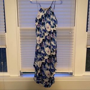 Summer floral dress with gold accent